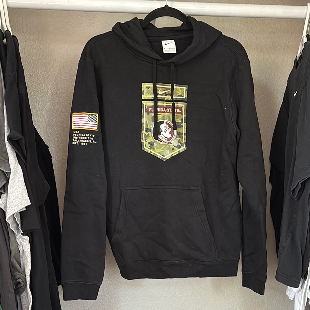 Nike FSU Florida State University Military Appreciation Black Men’s Hoodie Camo